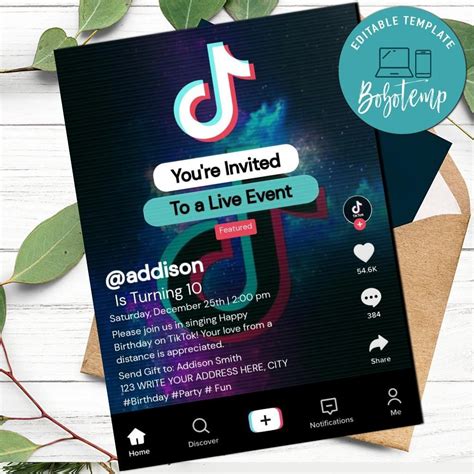 TikTok Custom Invitation Templates