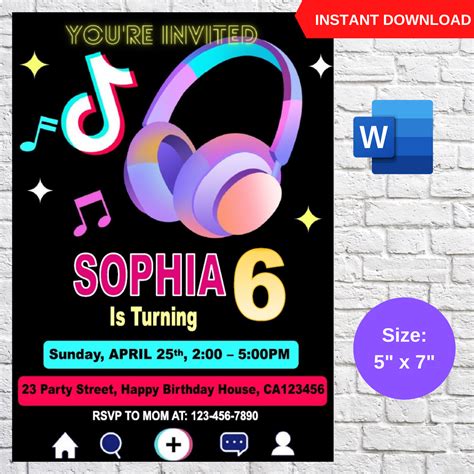 TikTok Graduation Party Invitation Templates