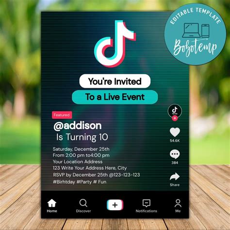 TikTok Invitation Cards Templates