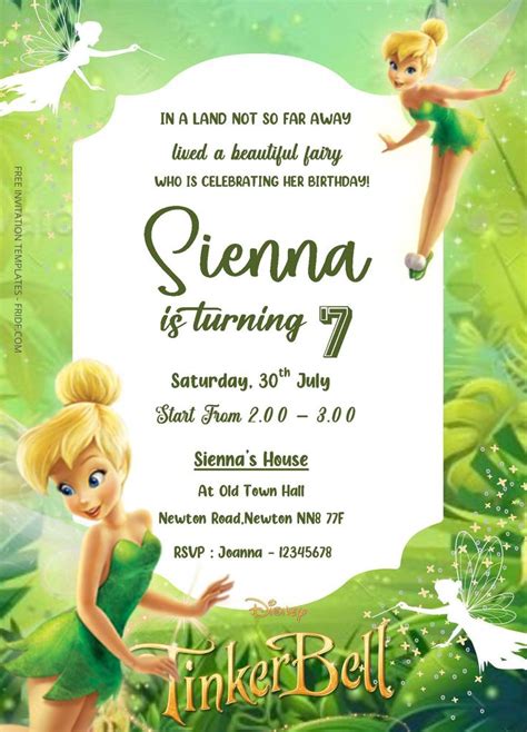 Tinkerbell Invitations Templates