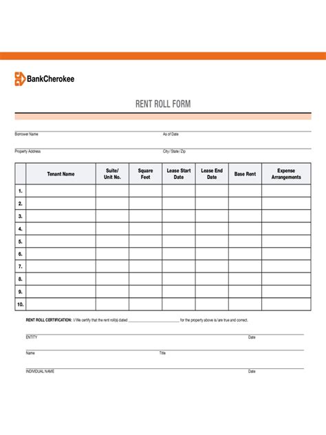 Tips for Customizing a Rent Roll Template