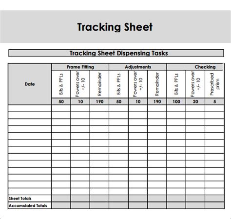 Tracking Sheet