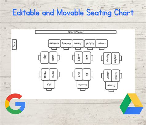 Types of Editable Seating Chart Templates