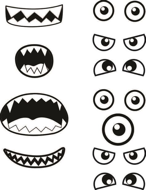 Types of Monster Eyes and Mouth Templates