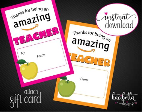 Types of Amazon Teacher Appreciation Printables