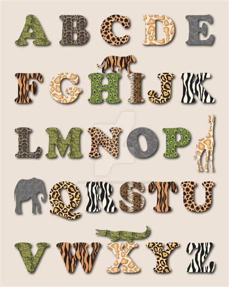 Types of Animal Print Letters