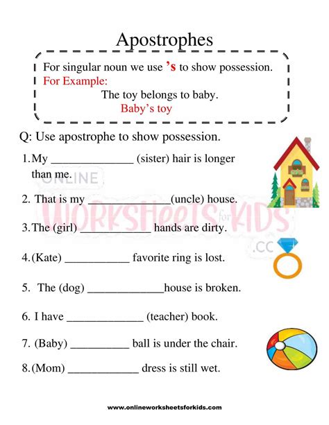 Types of Apostrophe Worksheets