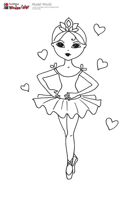 Different types of ballerina coloring pages