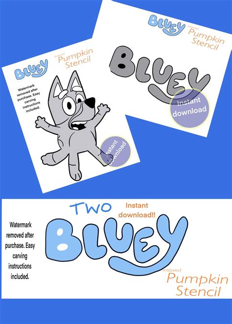 Types of Bluey Pumpkin Stencils