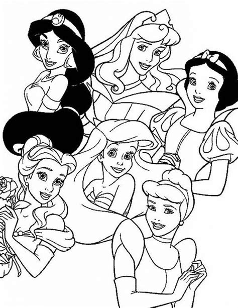 Types of Disney Princess Coloring Printables