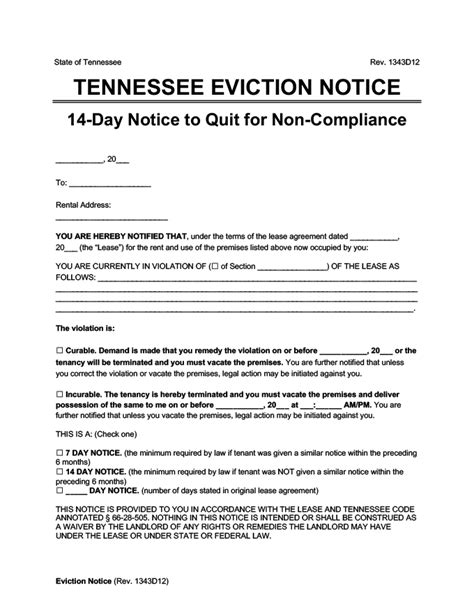 Types of Eviction Notices in Tennessee