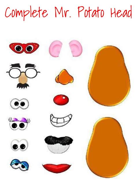 Types of Mr. Potato Head Printables