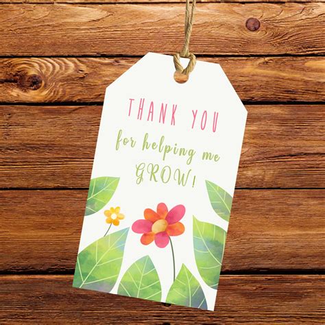 Using Bloom And Grow Thank You Printable