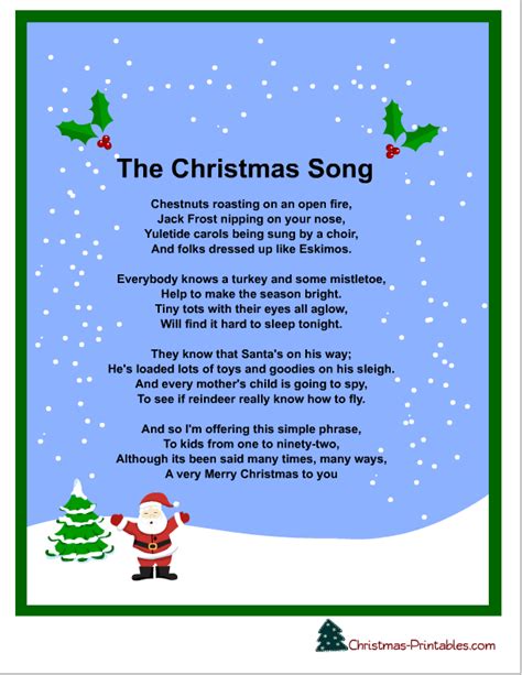 Using Christmas Song Lyrics Printable