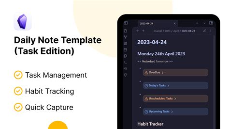 Using Obsidian Daily Note Template