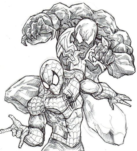 Venom vs Spider-Man Coloring Pages