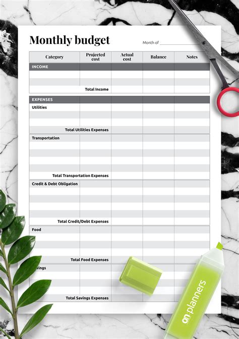 Vinconnect Budget Templates