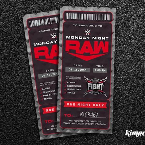 WWE Ticket Template Ideas