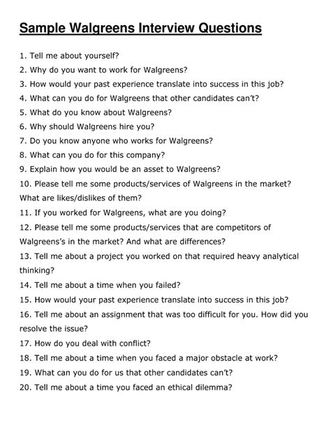 Walgreens Interview Questions