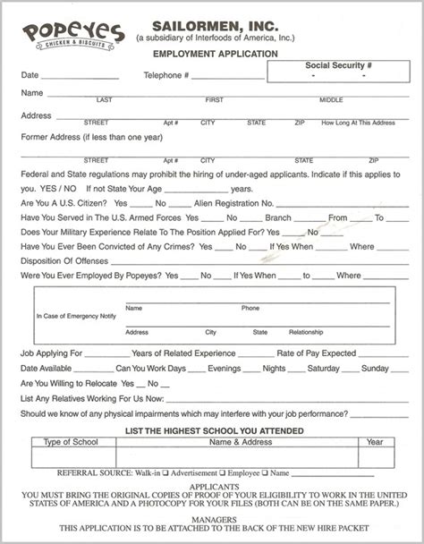 Walgreens Job Application Form PDF