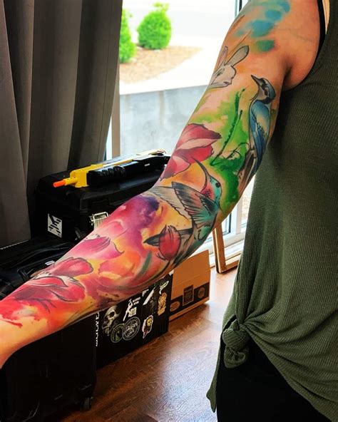 Watercolor Tattoo Sleeve