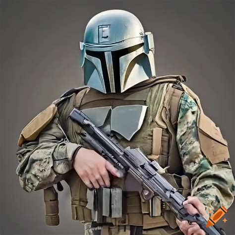 Wearing Mandalorian Helmet