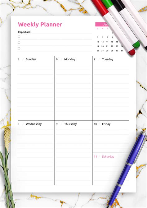 Weekly Planner Templates