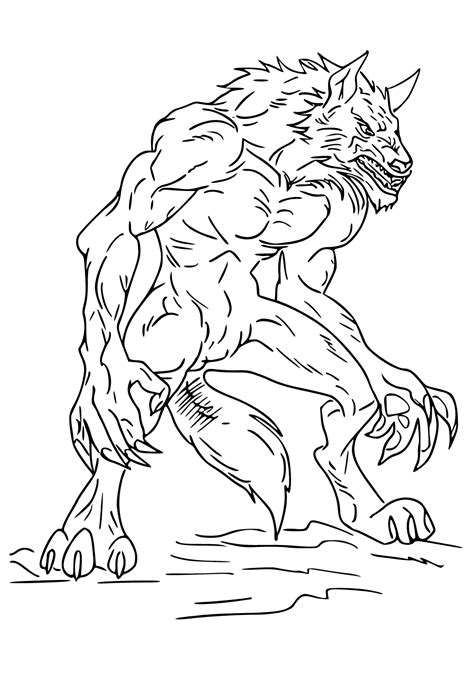 Werewolf Monster Coloring Page