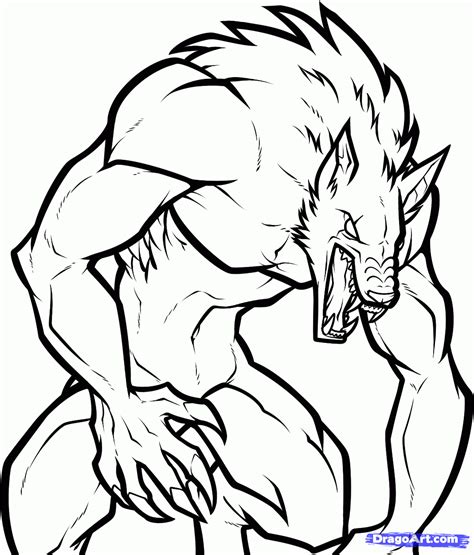 Werewolf Monster Coloring Page