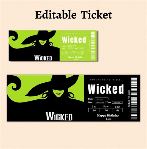 Wicked Ticket Customizable Example 10