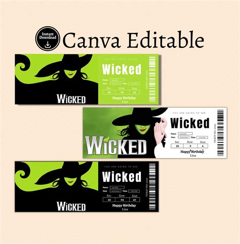 Wicked Ticket Printable Example 6