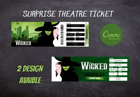 Wicked Ticket Printable Template Example