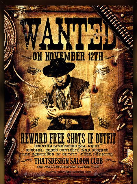 Wild West Wanted Poster Template