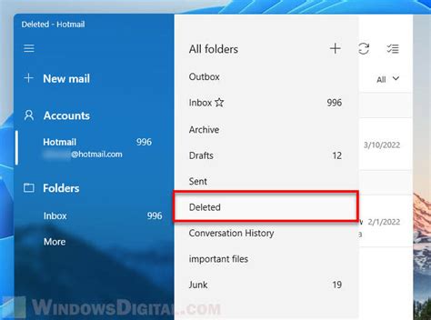 Windows Mail App Recovery Process