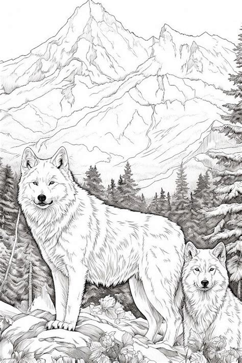 Wolf coloring pages for kids