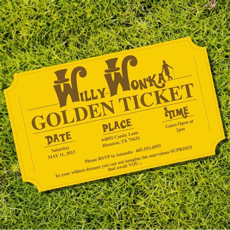 Description of Wonka Inspired Party Tickets