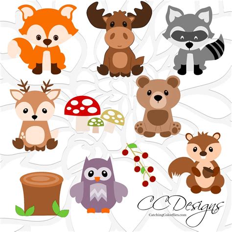 Woodland Animal Clipart Printables