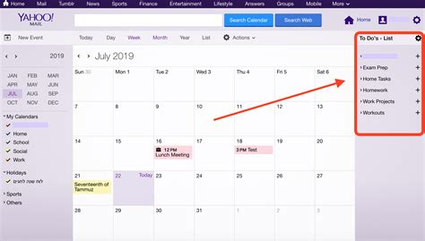 Yahoo Mail Calendar