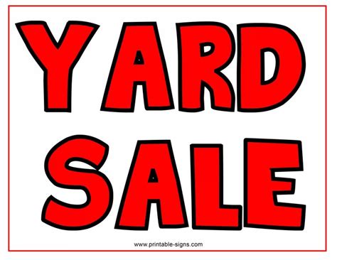 Yard Sale Sign Templates