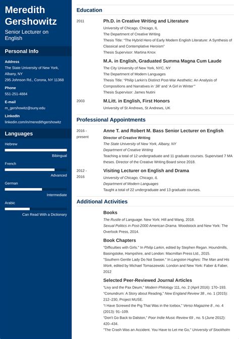 Example of an Academic CV