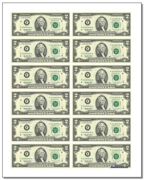 Actual size money printable 9