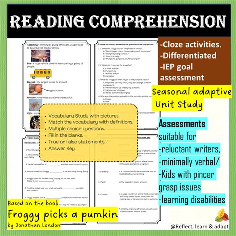 Adaptive reading worksheets