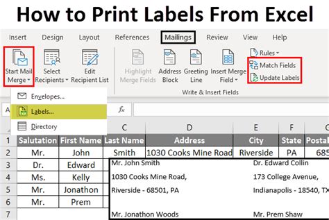 Add-In Label Excel