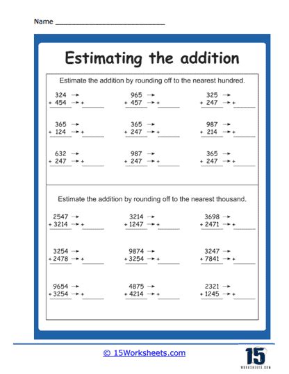 Addition worksheets