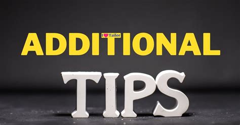 Additional Tips