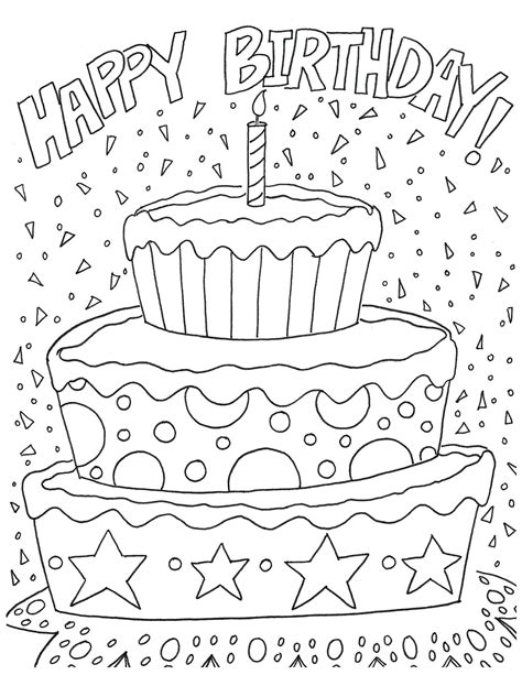 Adult Coloring Pages Birthday