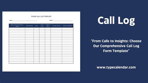 Advanced Call Log Template