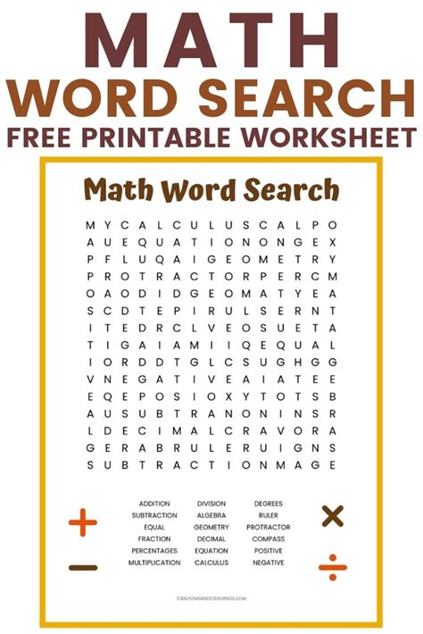 Advantages of Free Printable Math Word Search Puzzles