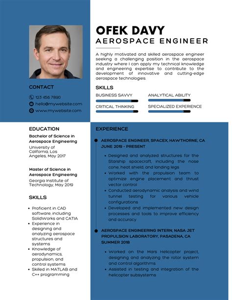 Aerospace Engineering Resume Template