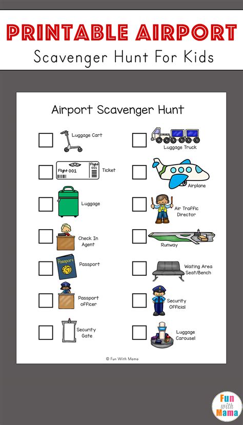 Airport Scavenger Hunt Template